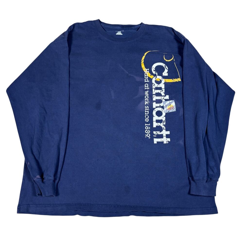 y2k 2000s grunge style Carhartt longsleeve tshirt XXL workwear utility skater